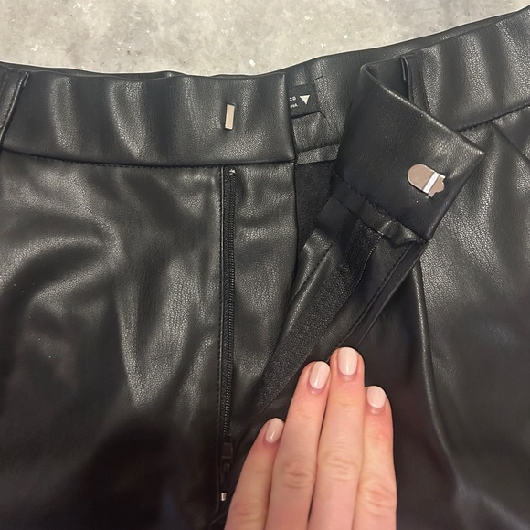Zara Vegan Leather Black Shorts - Picture 3 of 9